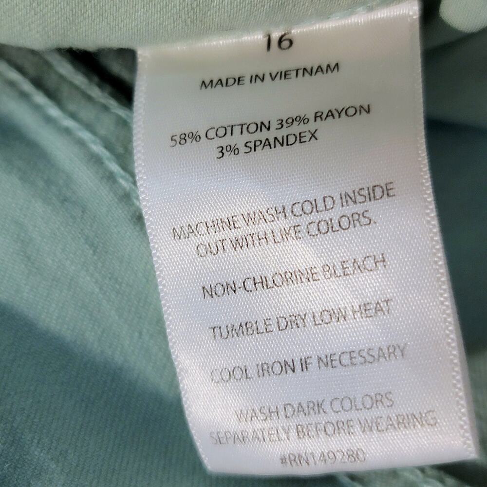 SLINK Jeans Crop Skinny Womens Sz 16 Plus Mint Green Distressed Stretch Ankle - Picture 11 of 15